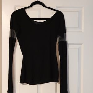 Marcellamoda long sleeve top with mesh cut outs on each arm